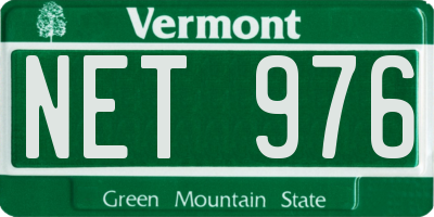 VT license plate NET976