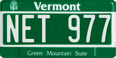 VT license plate NET977