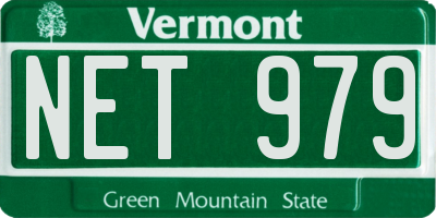 VT license plate NET979