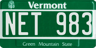 VT license plate NET983