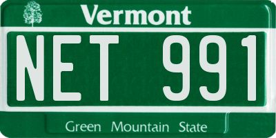 VT license plate NET991