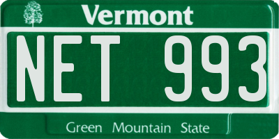 VT license plate NET993