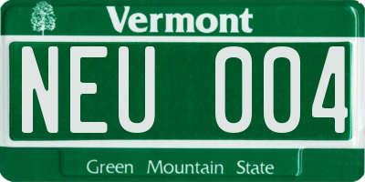 VT license plate NEU004