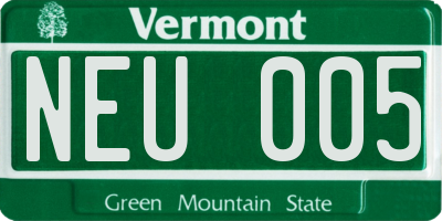 VT license plate NEU005