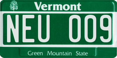 VT license plate NEU009