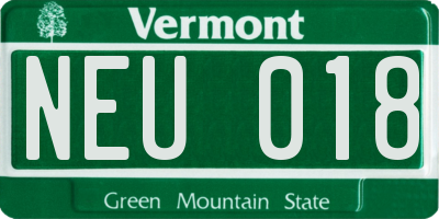 VT license plate NEU018
