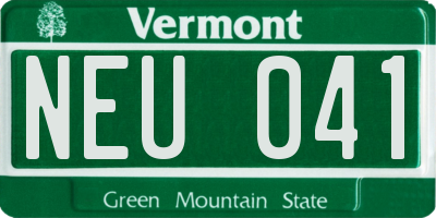 VT license plate NEU041
