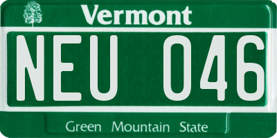 VT license plate NEU046