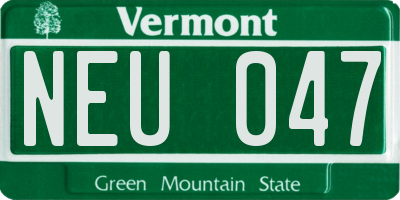VT license plate NEU047