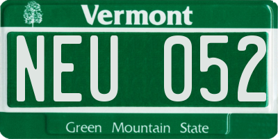 VT license plate NEU052