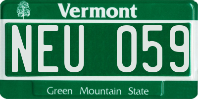 VT license plate NEU059