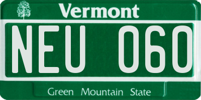 VT license plate NEU060