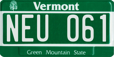 VT license plate NEU061