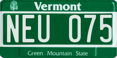 VT license plate NEU075