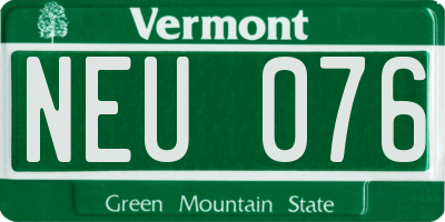 VT license plate NEU076