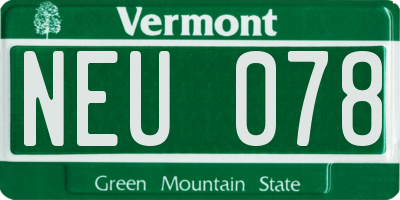 VT license plate NEU078
