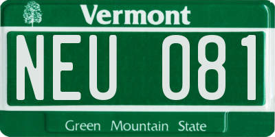 VT license plate NEU081