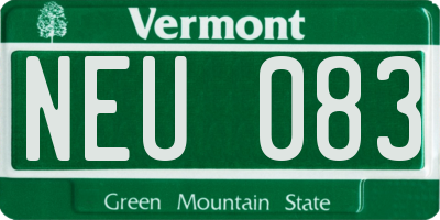 VT license plate NEU083