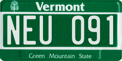 VT license plate NEU091