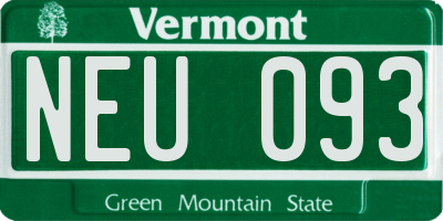 VT license plate NEU093
