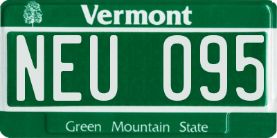 VT license plate NEU095