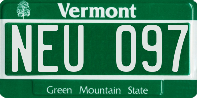 VT license plate NEU097