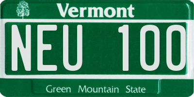 VT license plate NEU100