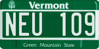 VT license plate NEU109