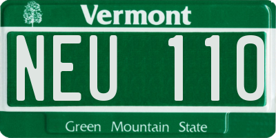 VT license plate NEU110