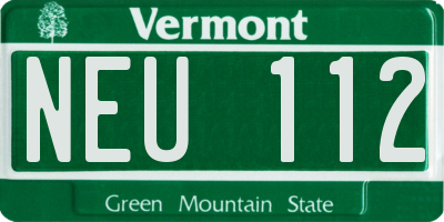 VT license plate NEU112