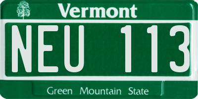 VT license plate NEU113