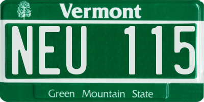 VT license plate NEU115