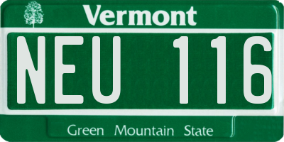 VT license plate NEU116