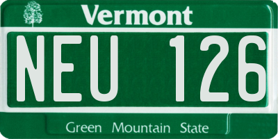 VT license plate NEU126