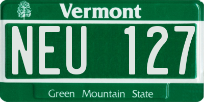 VT license plate NEU127