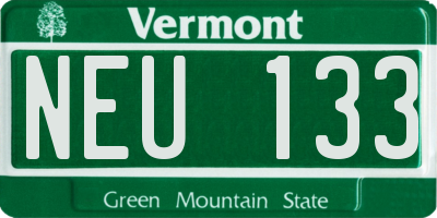 VT license plate NEU133