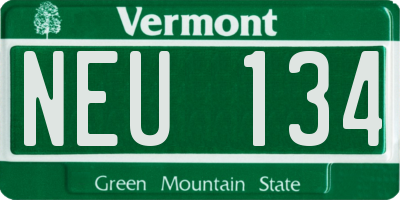 VT license plate NEU134