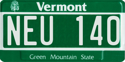 VT license plate NEU140