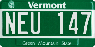 VT license plate NEU147