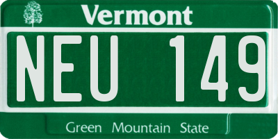 VT license plate NEU149