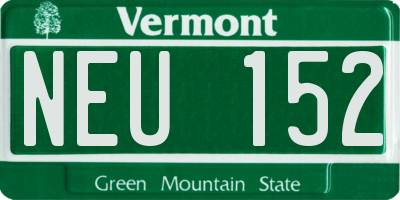 VT license plate NEU152