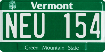 VT license plate NEU154