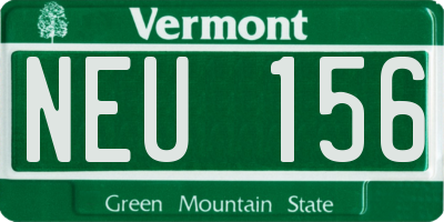 VT license plate NEU156