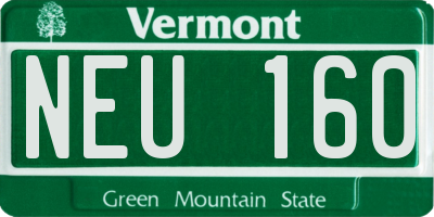 VT license plate NEU160