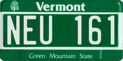 VT license plate NEU161