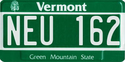 VT license plate NEU162