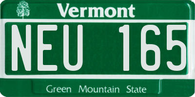 VT license plate NEU165