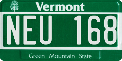 VT license plate NEU168