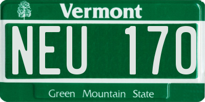 VT license plate NEU170
