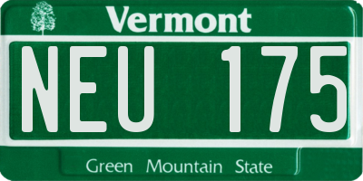 VT license plate NEU175
